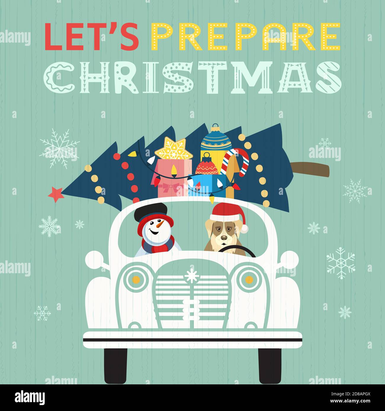 Fancy winter Holiday hand drawn vector poster Stock Vector