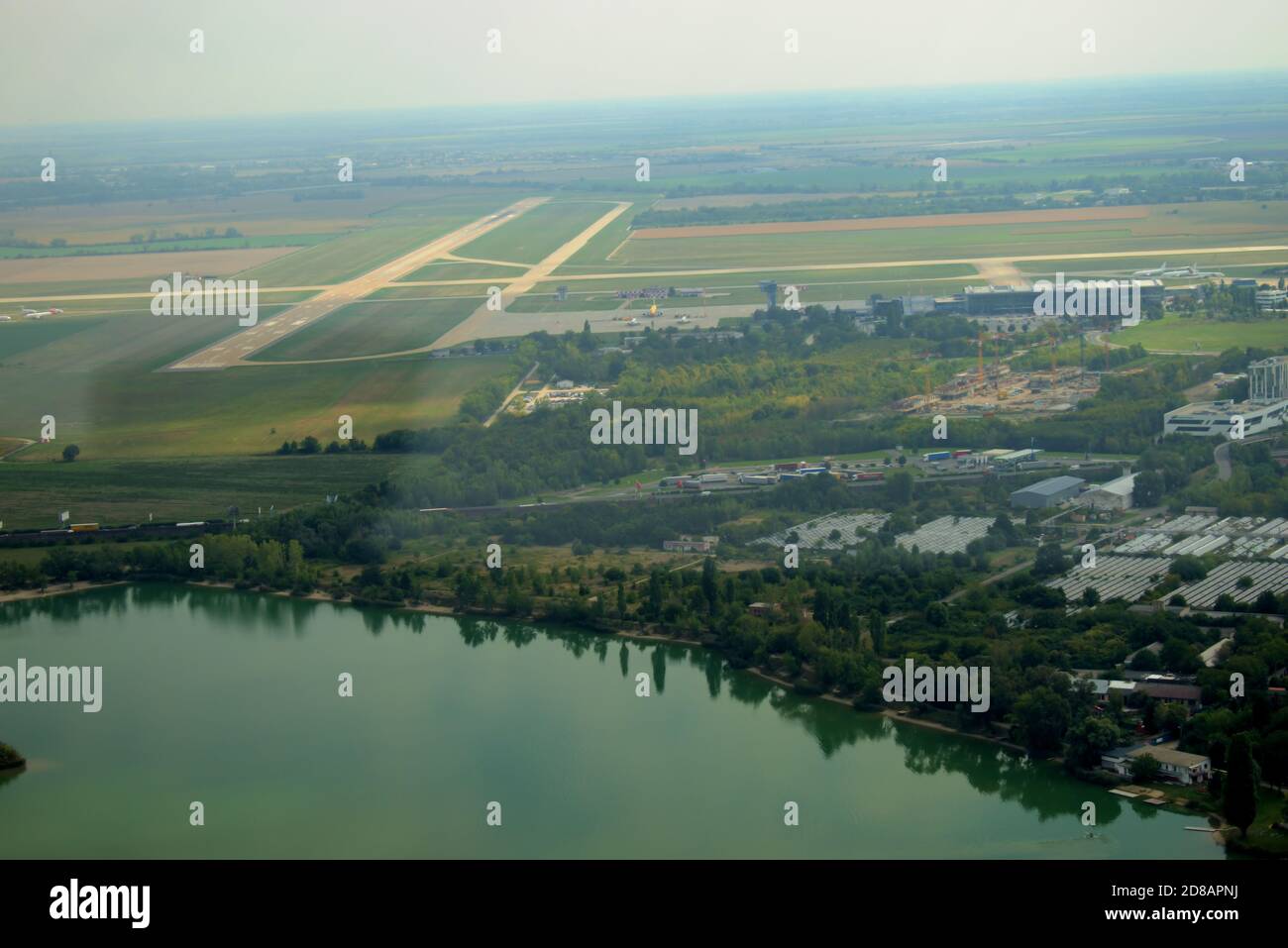 Runway strip of the Bratislava international airport in Slovakia 11.9.2020 Stock Photo