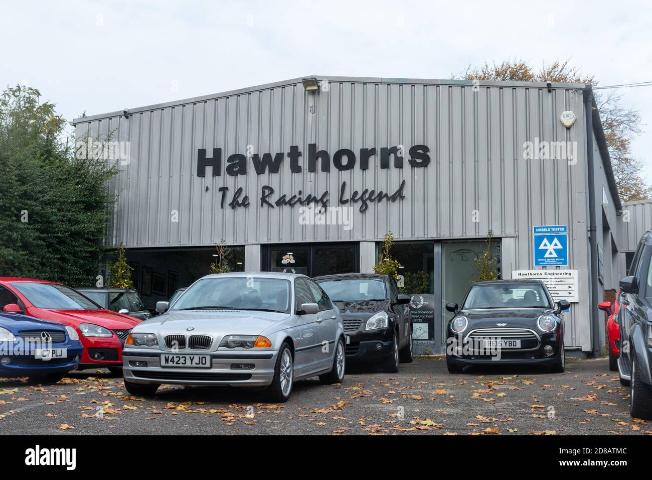 Hawthorns The Racing Legend garage and car sales business in Farnham, Surrey, UK Stock Photo