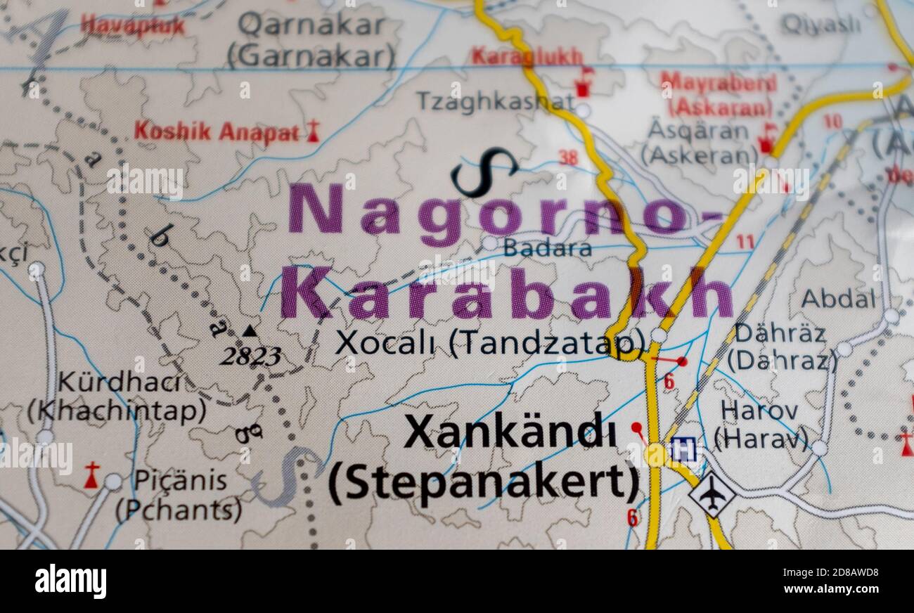 Map of Nagorno-Karabakh. Stock Photo