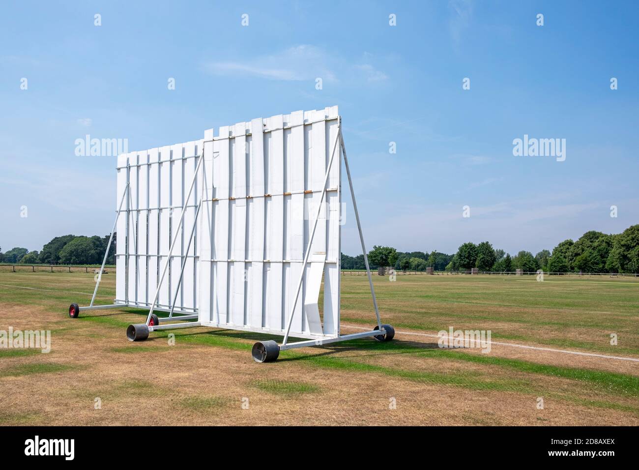 Cricket screen in a summer park Stock Photo