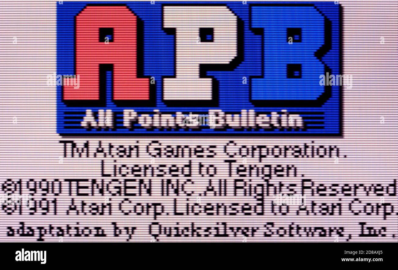 APB - All Points Bulletin - Atari Lynx Videogame - Editorial use only Stock Photo