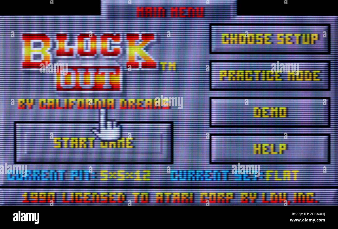 Block Out - Atari Lynx Videogame - Editorial use only Stock Photo
