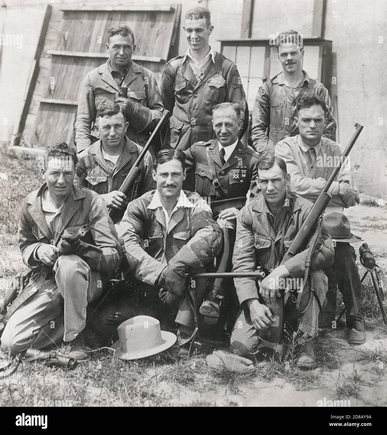 The United States Free Rifle Team, winners of the international matches at Antwerp, Belgium, who will arrive in New York August 23rd, circa 1921. Stock Photo