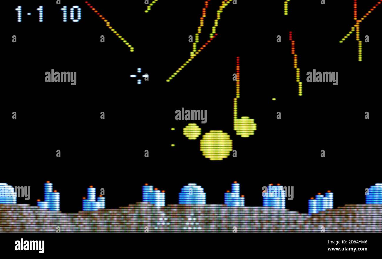 Super Asteroids and Super Missile Command - Atari Lynx Videogame - Editorial use only Stock Photo
