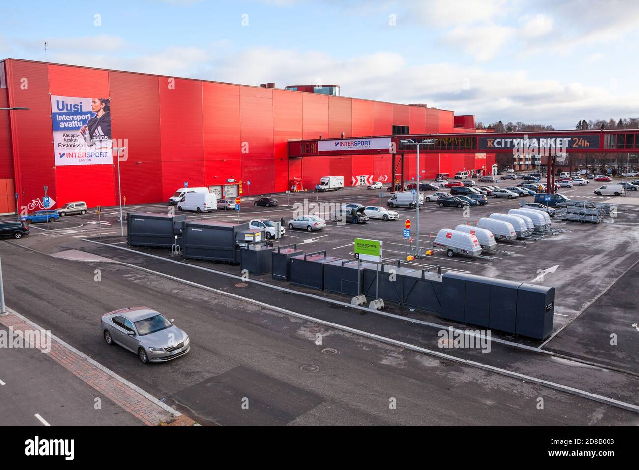 Helsinki, Finland-circa Oct, 2019: Parking lot of shopping mall the Easton.  Mall Easton is a big shopping center in Itakeskus district of city. It is  Stock Photo - Alamy
