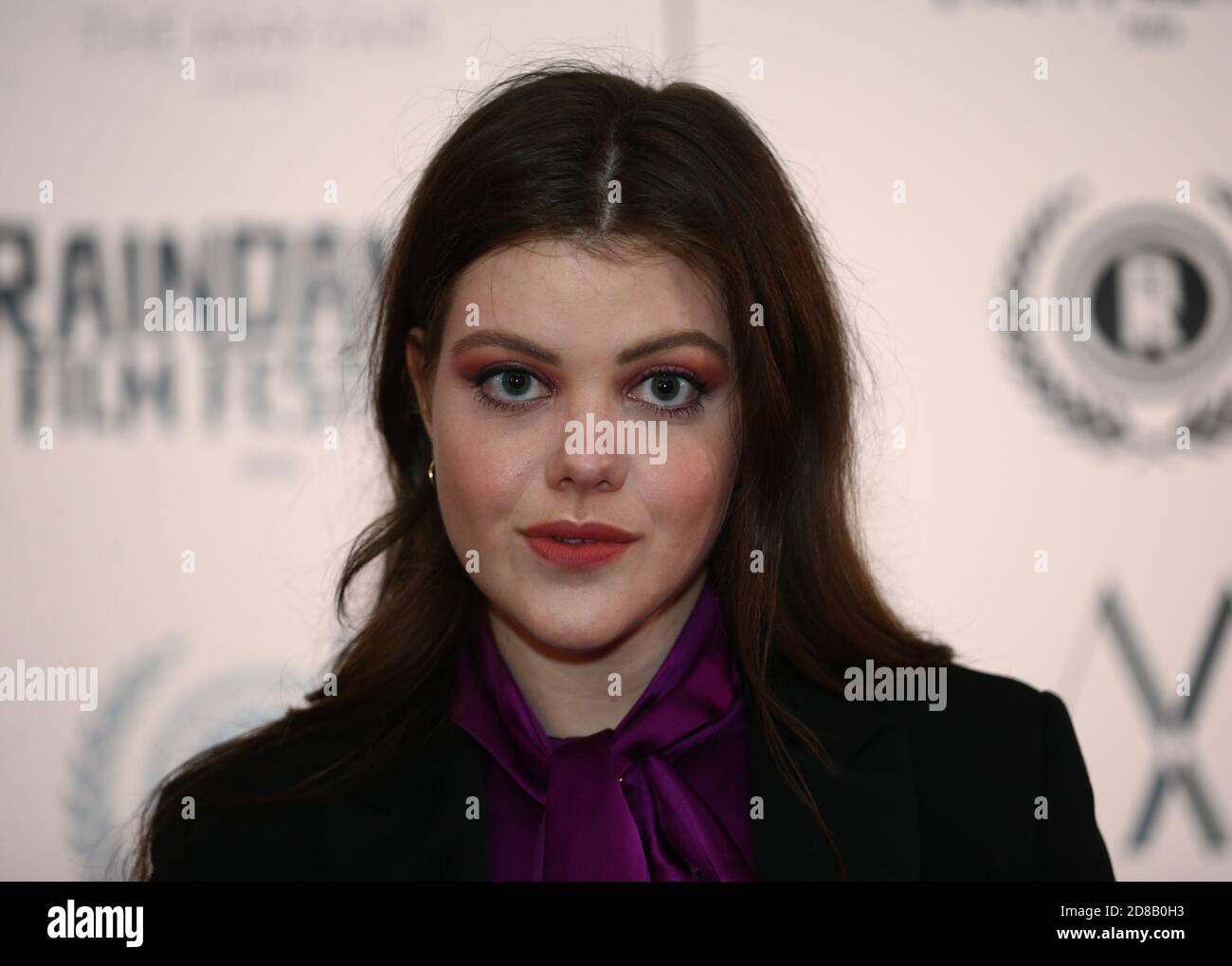 Actor Georgie Henley arriving for the gala UK Premiere screening of Stardust, which opens the 28th Raindance Film Festival, at The May Fair hotel in London. Stock Photo