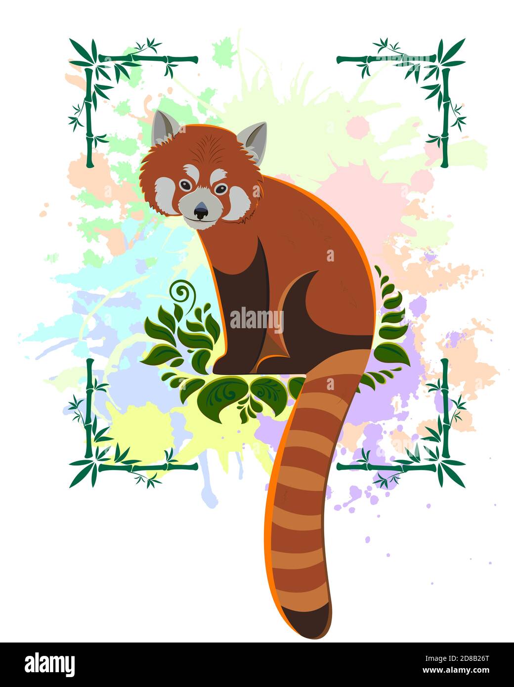 Red Panda On The Background Of Colored Spots Stock Vector Image Art Alamy
