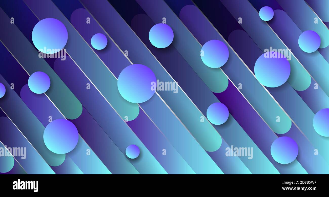 Dark blue background with planets. Vector pattern with lines and circles.  Stock Vector