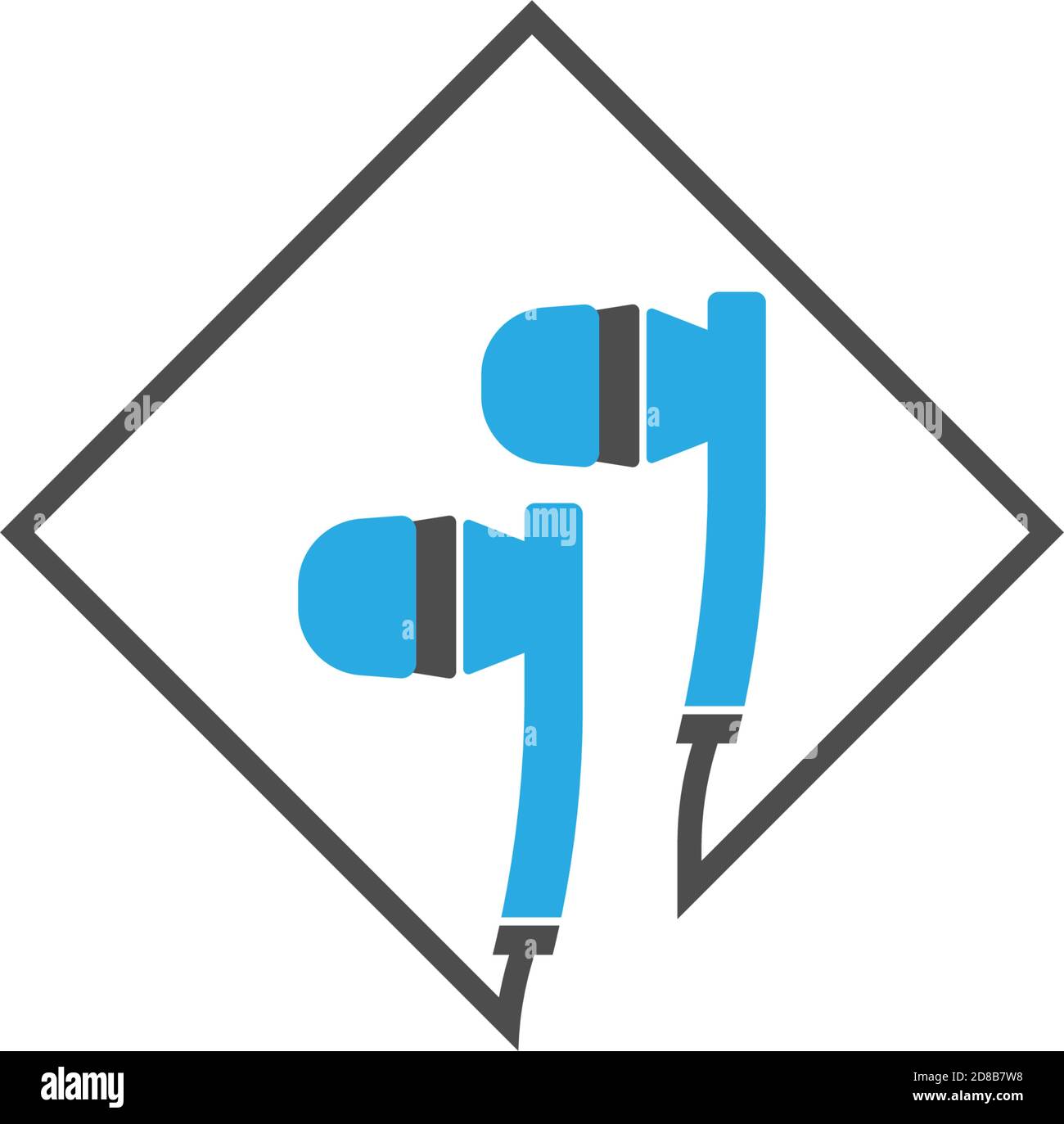 Earphone, earbuds icon flat design vector Stock Vector