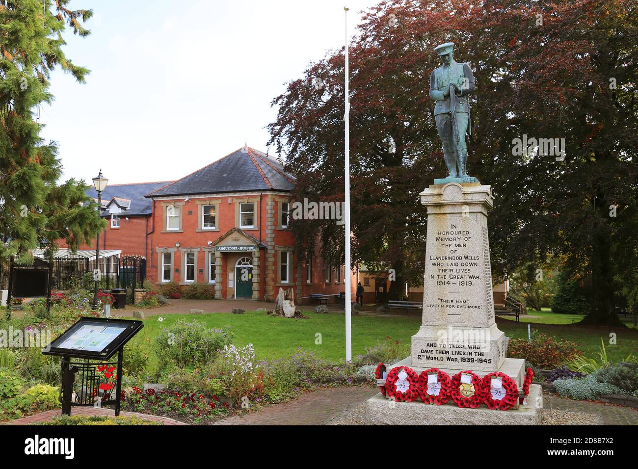 Radnorshire Museum and War Memorial, Temple Street, Llandrindod Wells, Radnorshire, Powys, Wales, Great Britain, United Kingdom, UK, Europe Stock Photo