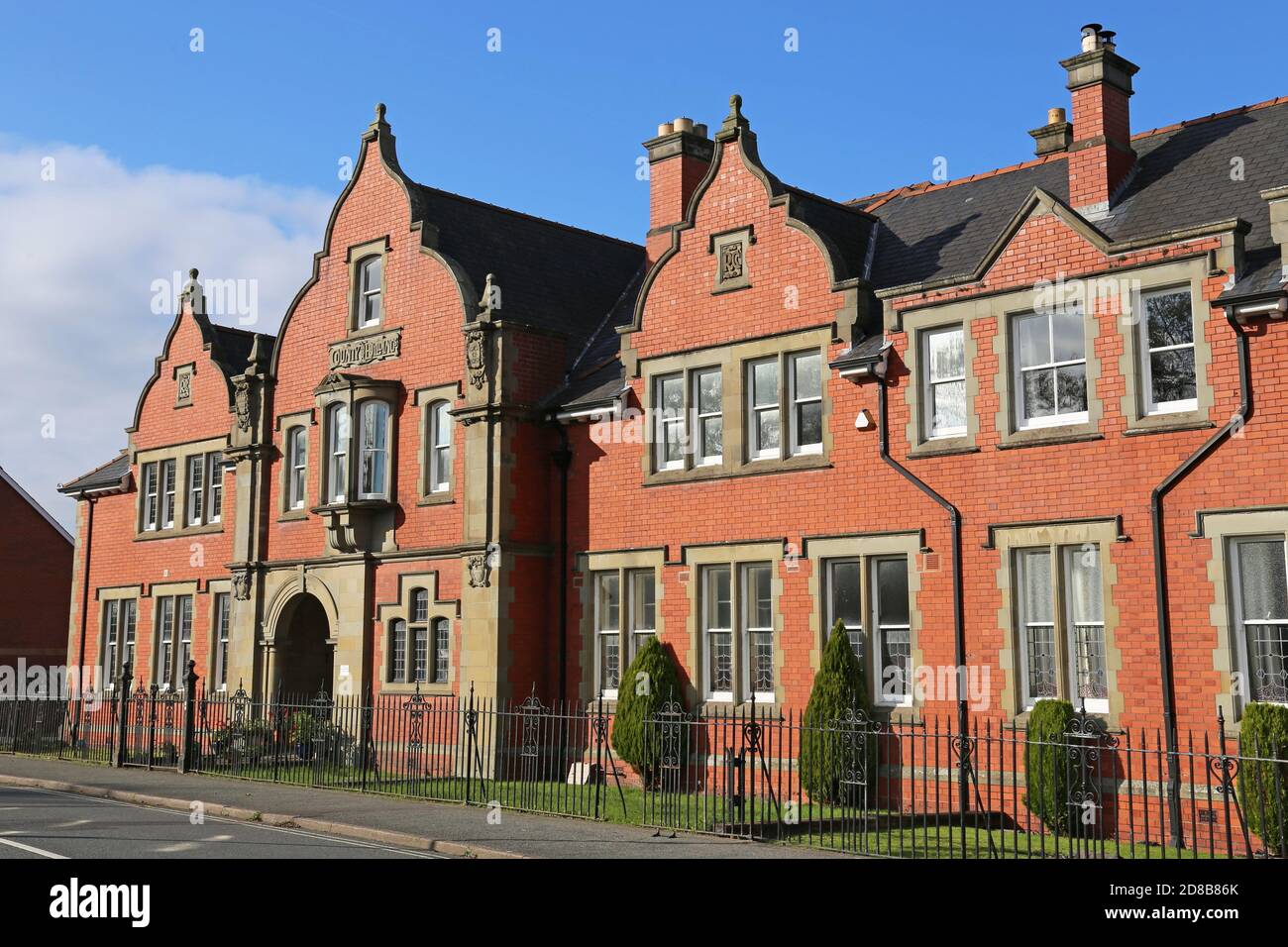 Former Magistrates' Court, County Buildings, High Street, Llandrindod Wells, Radnorshire, Powys, Wales, Great Britain, United Kingdom, UK, Europe Stock Photo