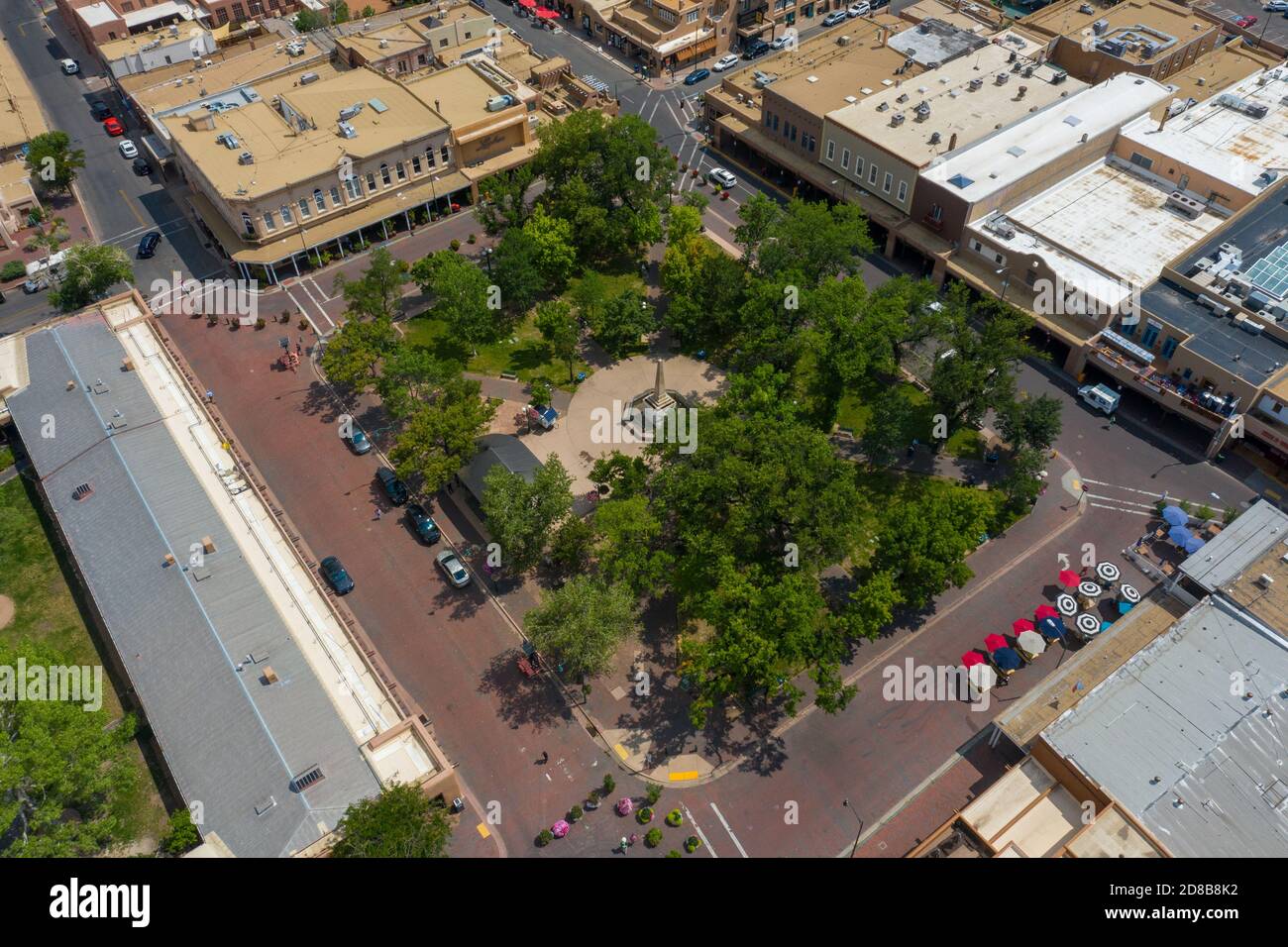 Santa Fe Plaza Inc, Santa Fe, New Mexico, USA Stock Photo