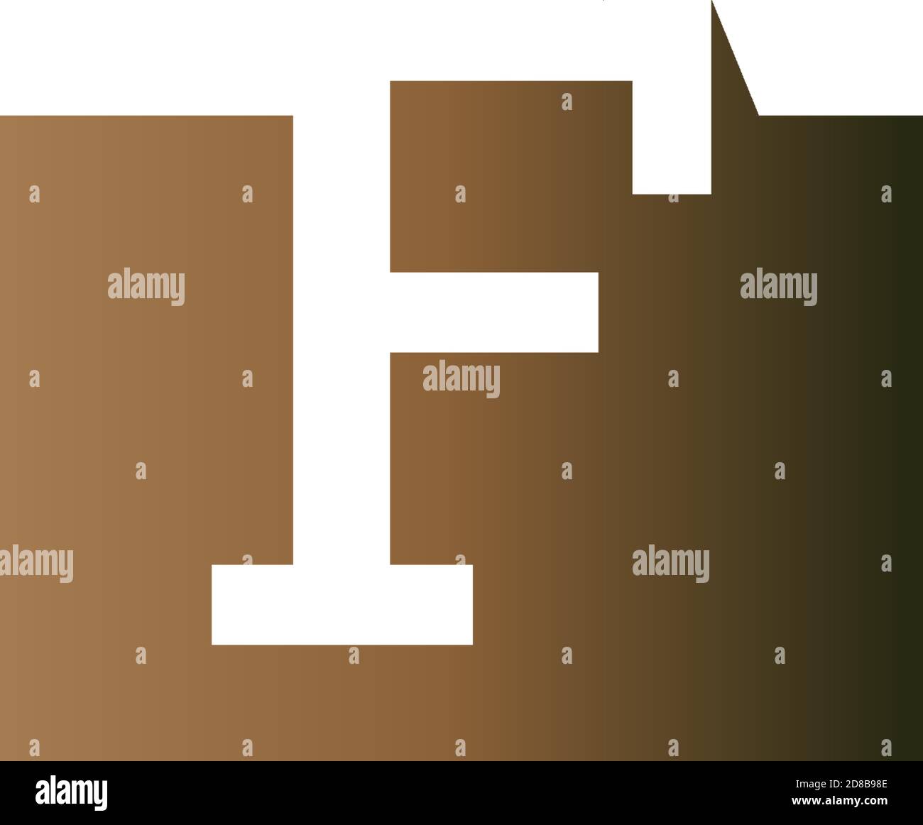 Letter F on the square icon template vector Stock Vector