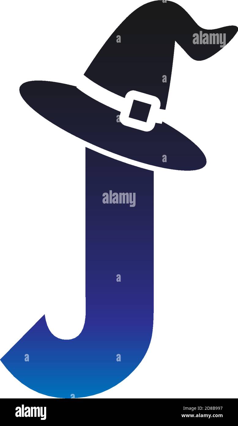Letter J witch hat concept design Illustrator Stock Vector Image & Art ...