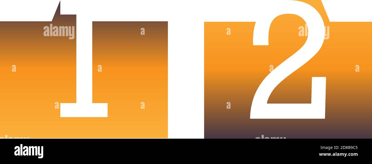 Numbers 12 on the square icon template vector Stock Vector Image & Art