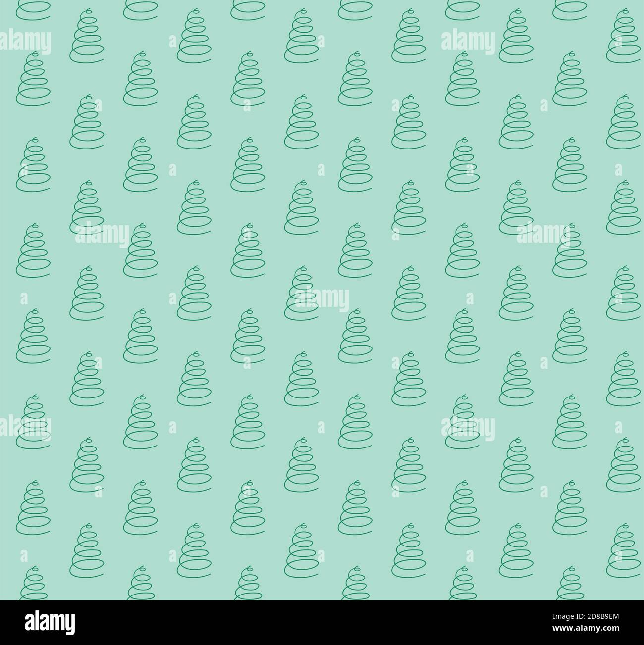 green vector seamless pattern with christmas trees Stock Vector