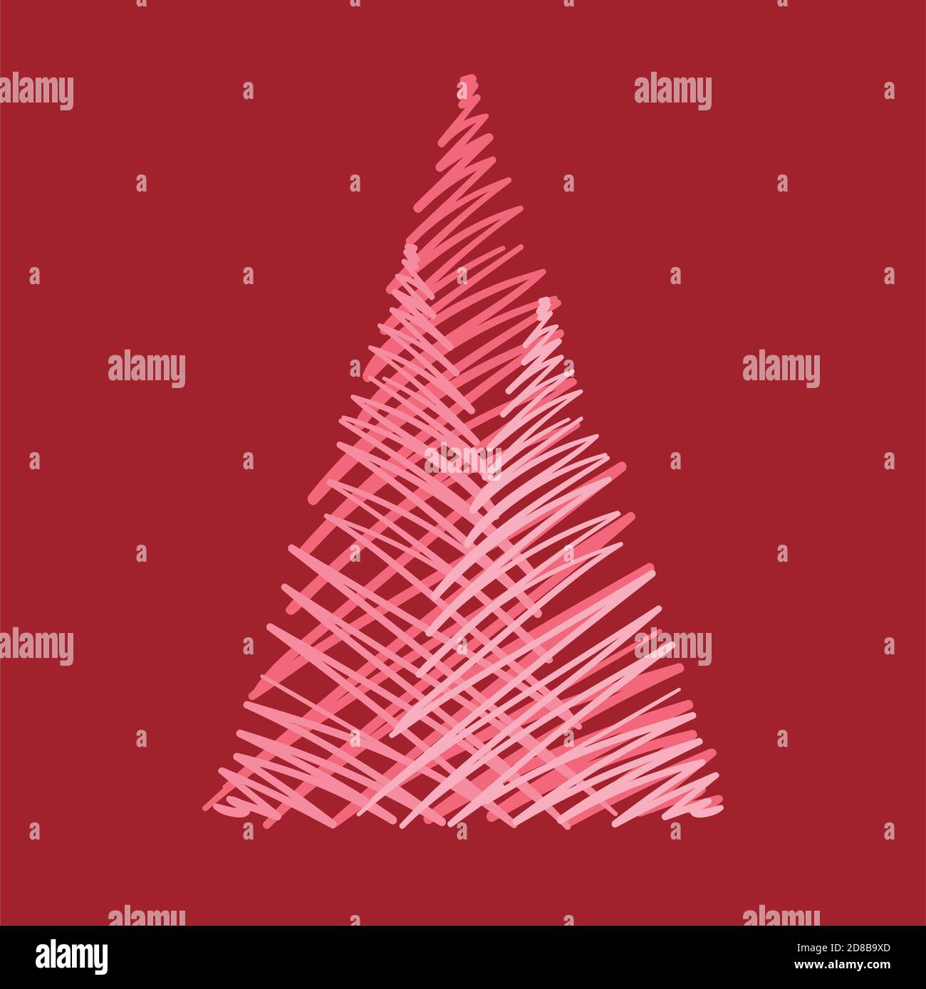 hand drawn Christmas tree isolated on a white background Stock Vector ...