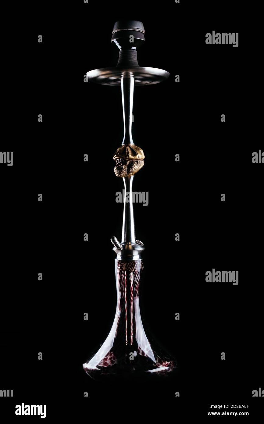 handmade hookah on a black background Stock Photo