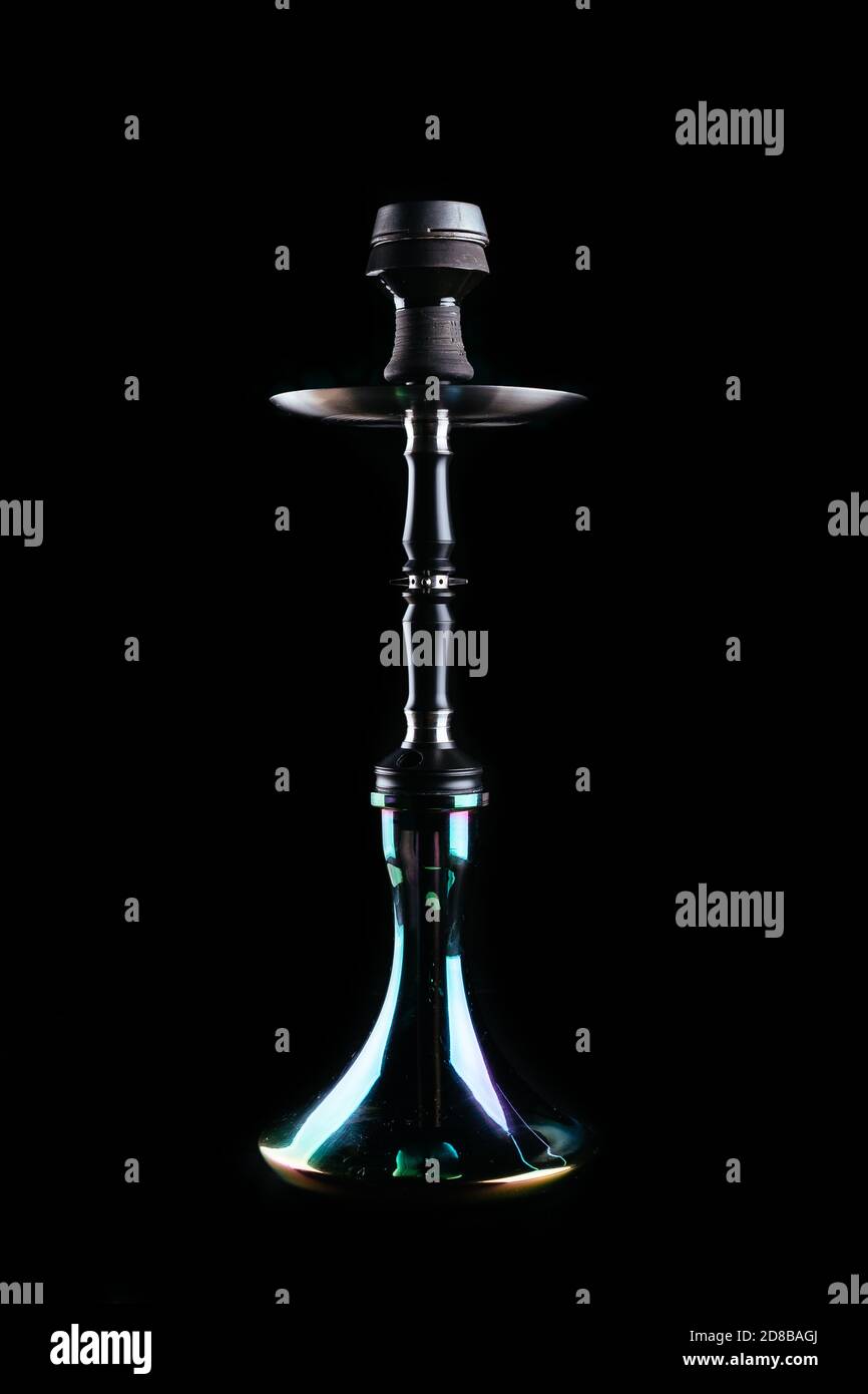 handmade hookah on a black background Stock Photo