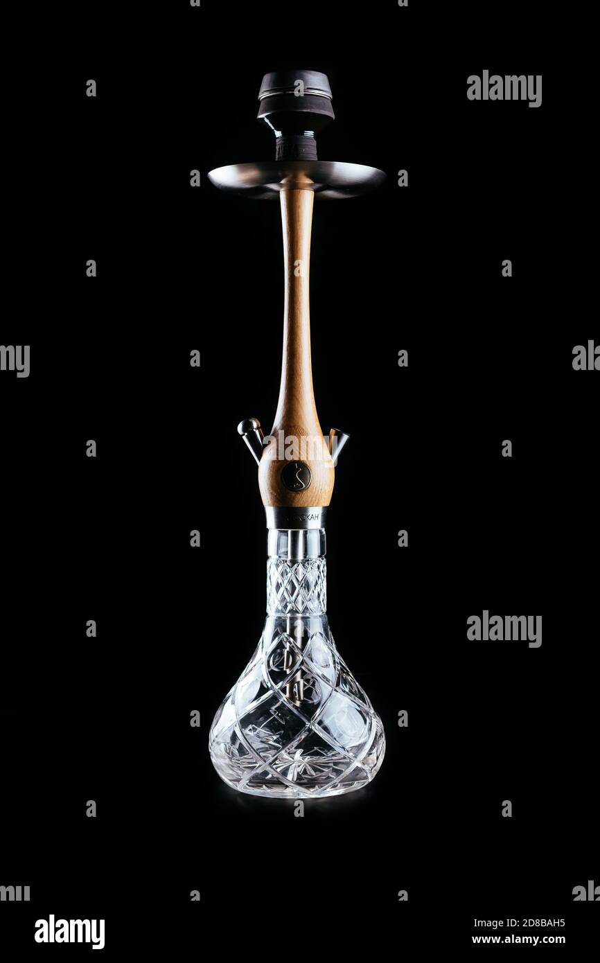 handmade hookah on a black background Stock Photo