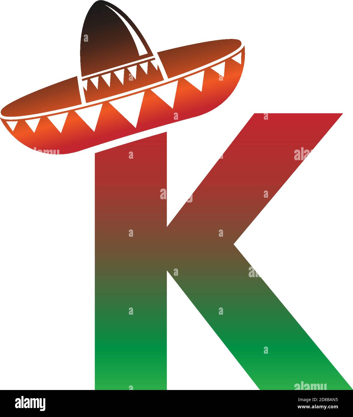 Letter K Mexican hat concept design illustration Stock Vector