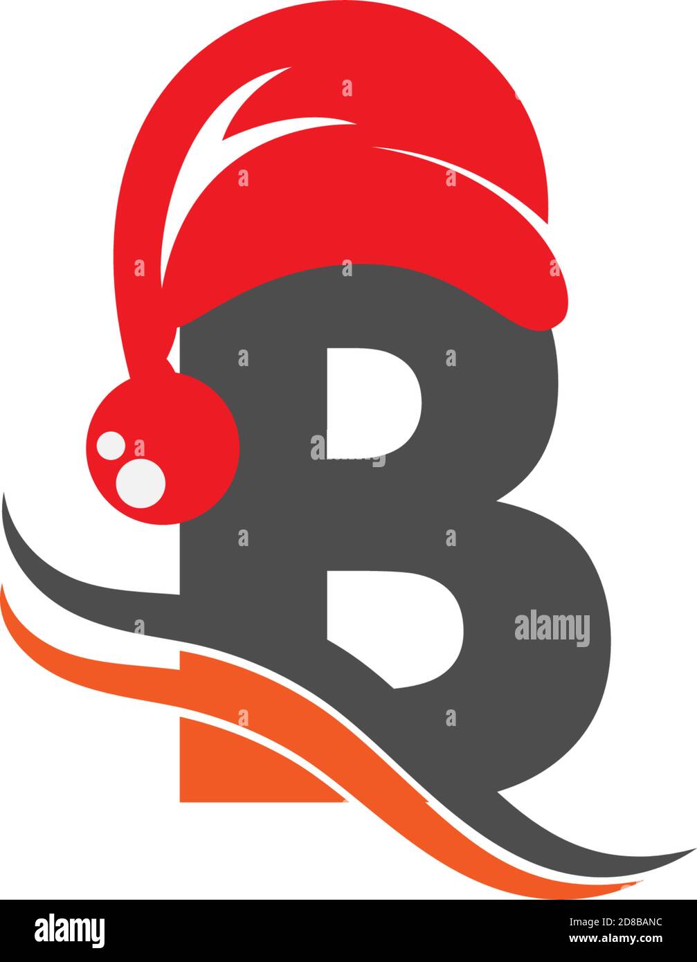 Letter B Santa Hat Concept Design Illustration Stock Vector Image & Art ...