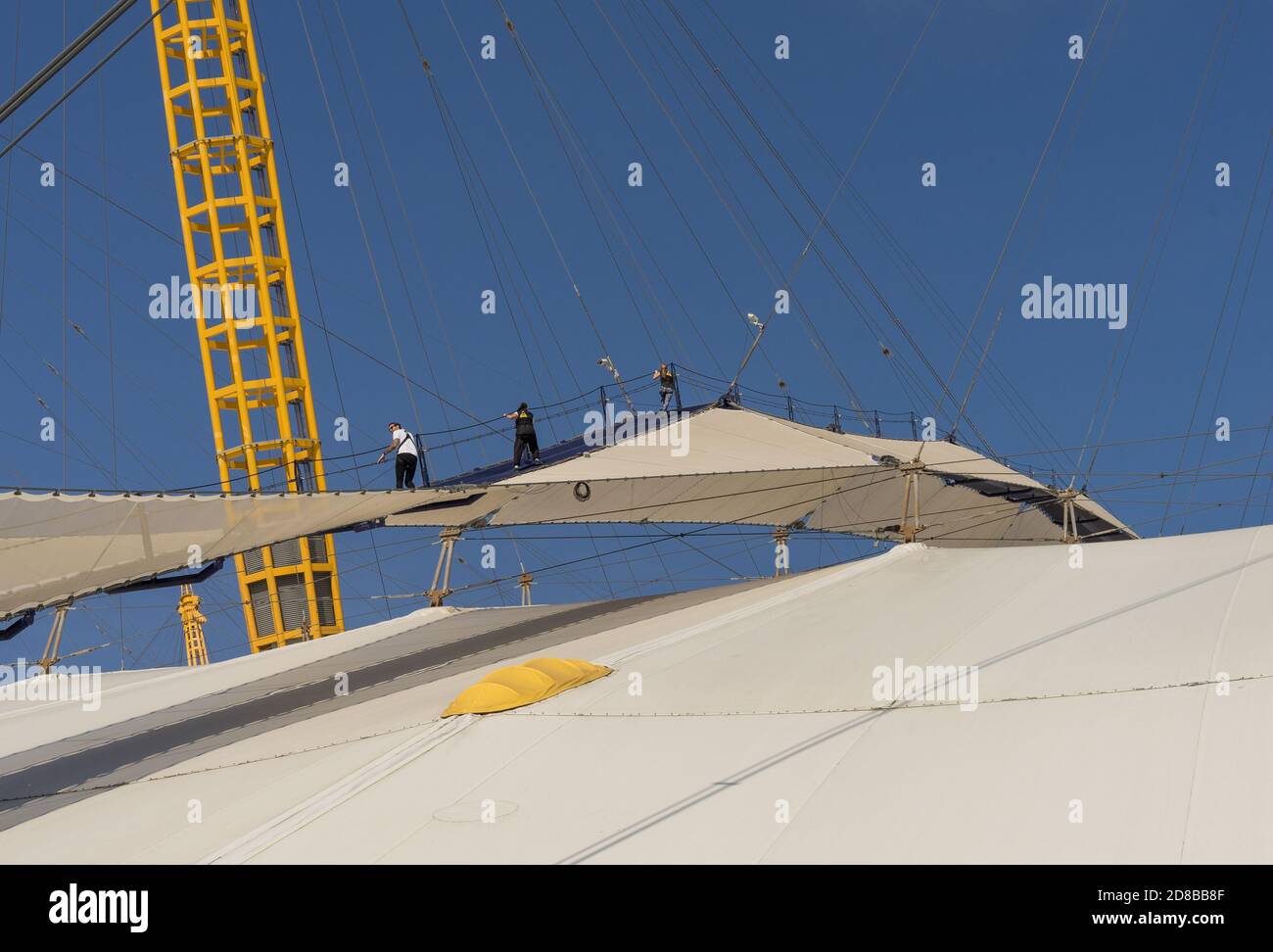 The o2 Millennium Dome suspended walkway attraction.  North Greenwich,  London Stock Photo