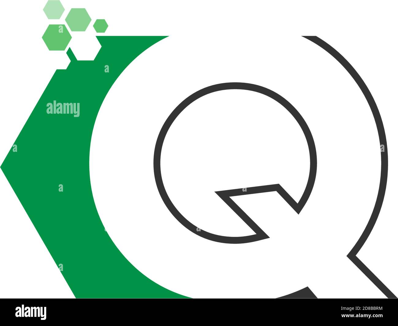 Letter Q on hexagon icon design concept Stock Vector