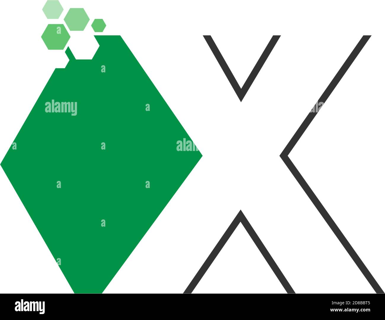 Letter X on hexagon icon design concept Stock Vector