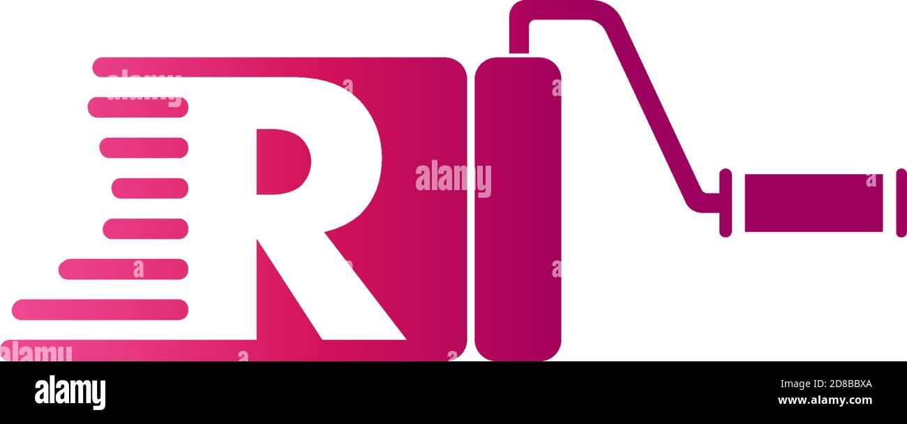 Paint logo letter R  design concept Stock Vector
