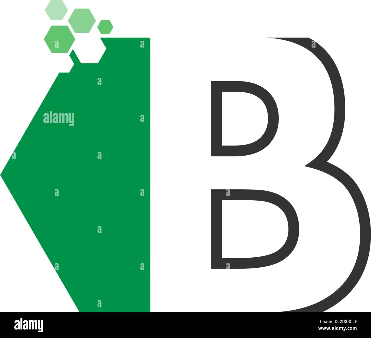 Letter B on hexagon icon design concept Stock Vector
