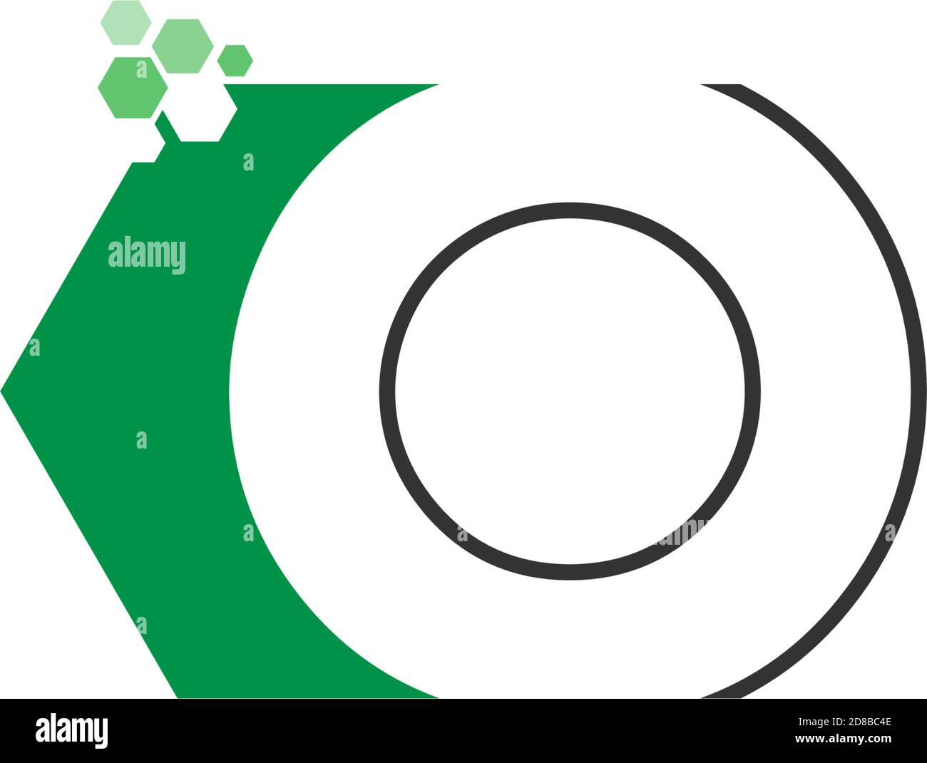 Letter O on hexagon icon design concept Stock Vector