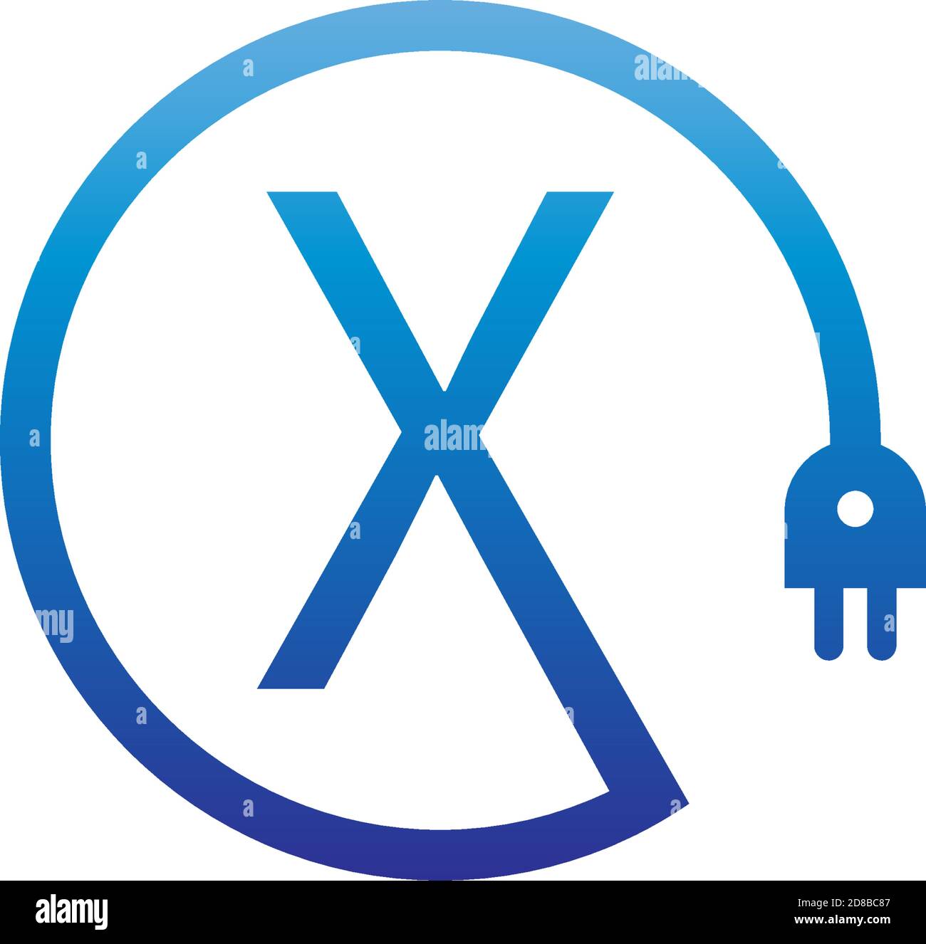 Power cable forming letter X logo icon Stock Vector