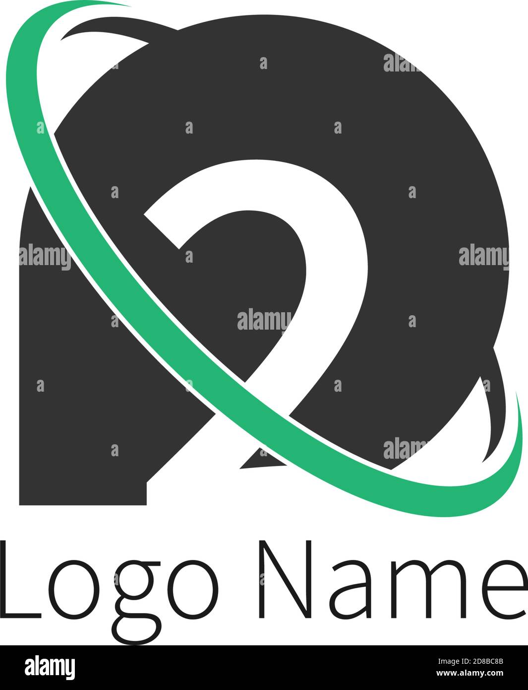 Number 2 circle icon Logo, design number + icon circle concept