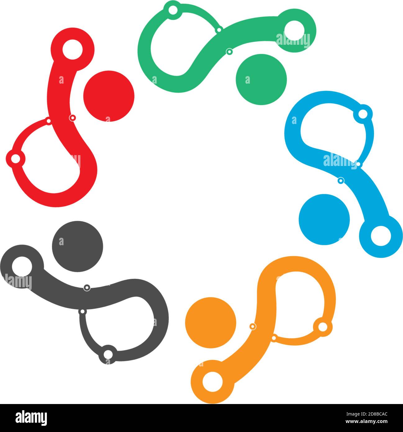 Collection Of People Icons In Circle - Vector Concept Engagement ...