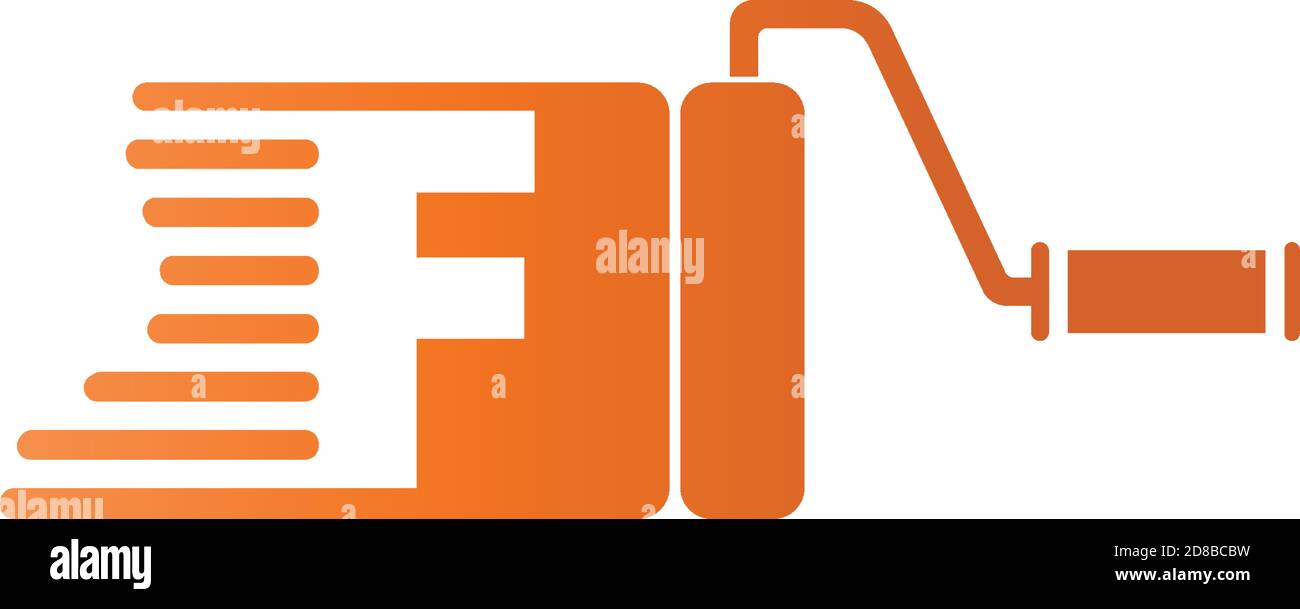 Paint logo letter  F design concept Stock Vector