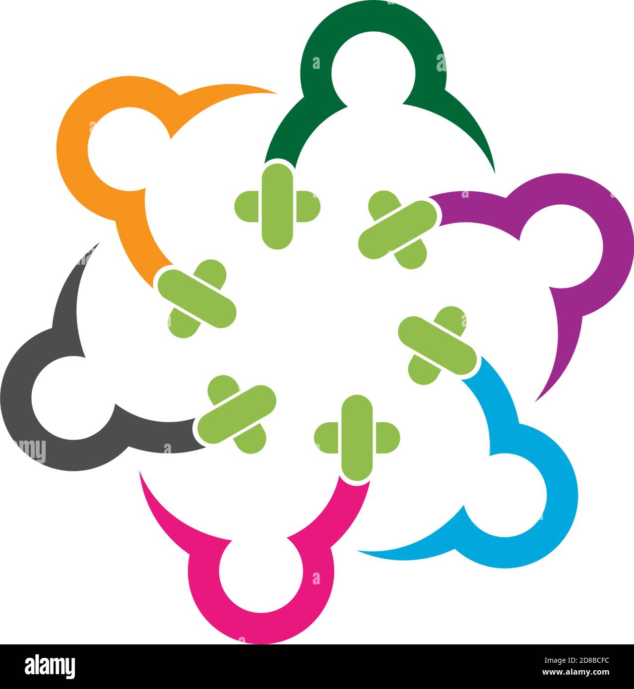 Collection Of People Icons In Circle - Vector Concept Engagement ...