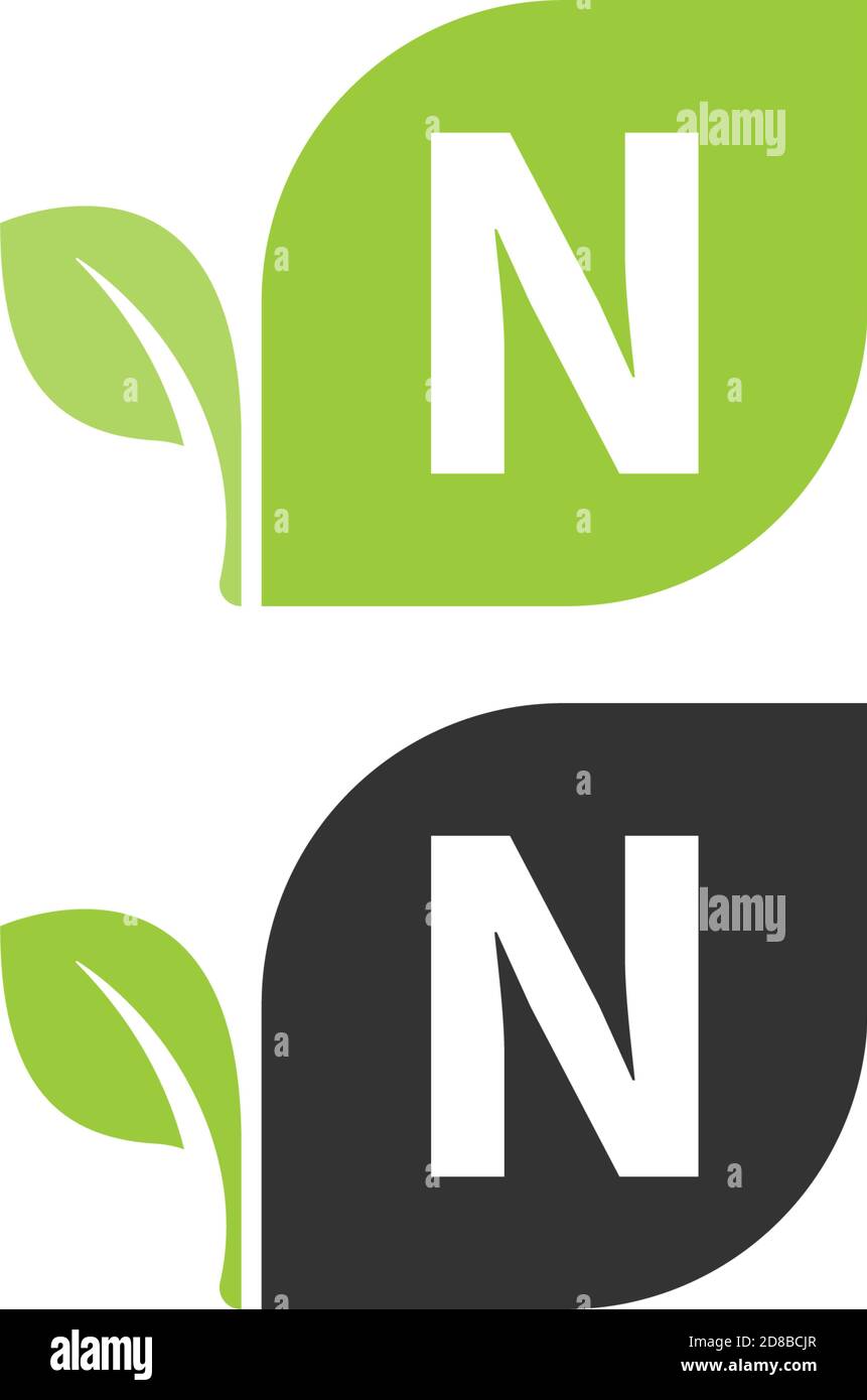 Letter N logo leaf icon design concept vector Stock Vector Image & Art ...