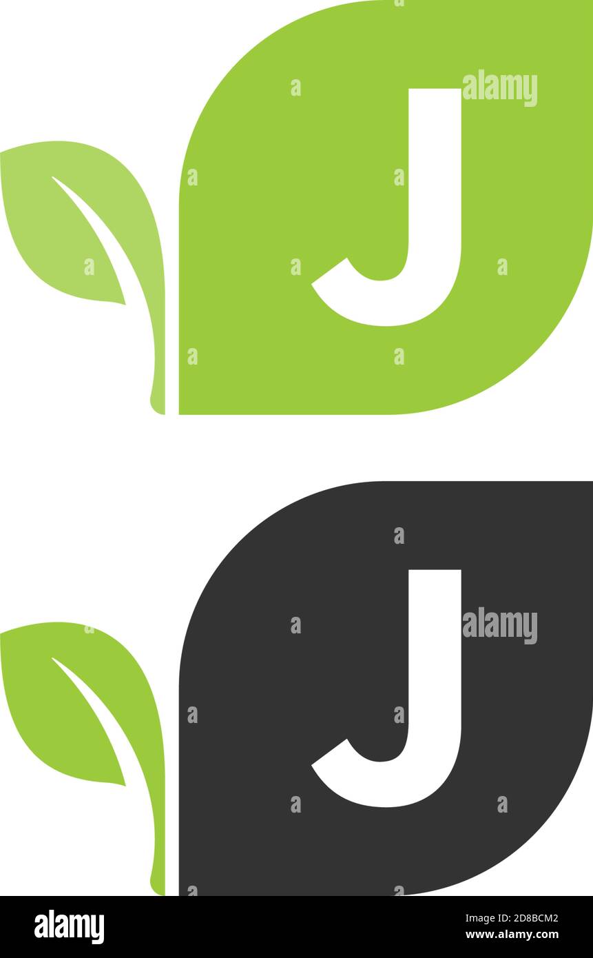 Letter J logo leaf icon design concept vector Stock Vector Image & Art ...