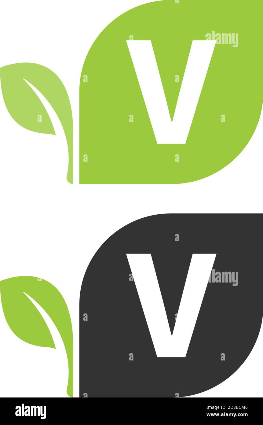 Letter V logo leaf icon design concept vector Stock Vector Image & Art ...