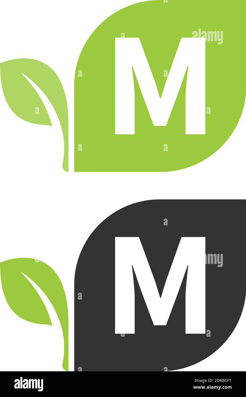 Letter M logo leaf icon design concept vector Stock Vector Image & Art ...