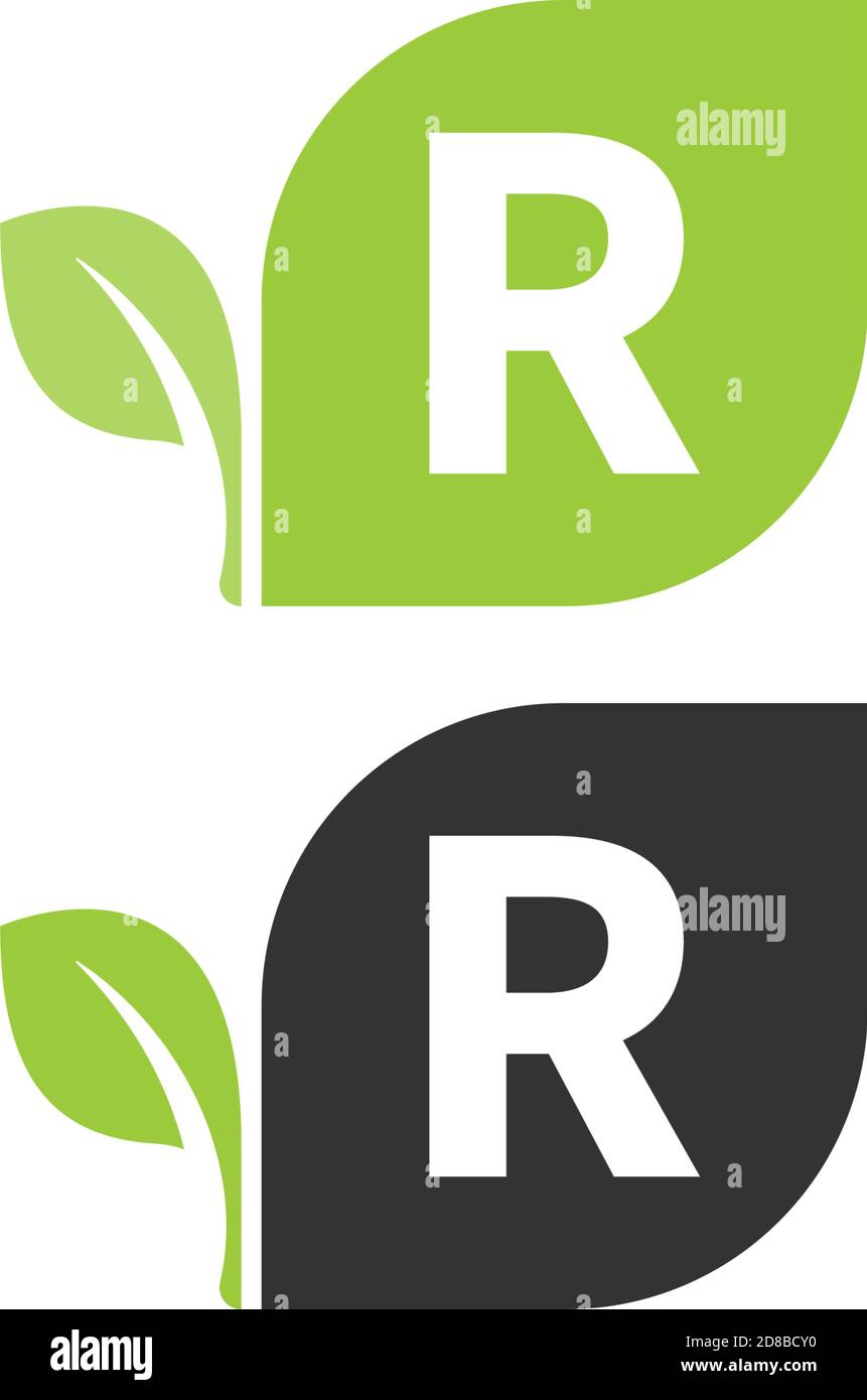 Letter R logo leaf icon design concept vector Stock Vector Image & Art ...