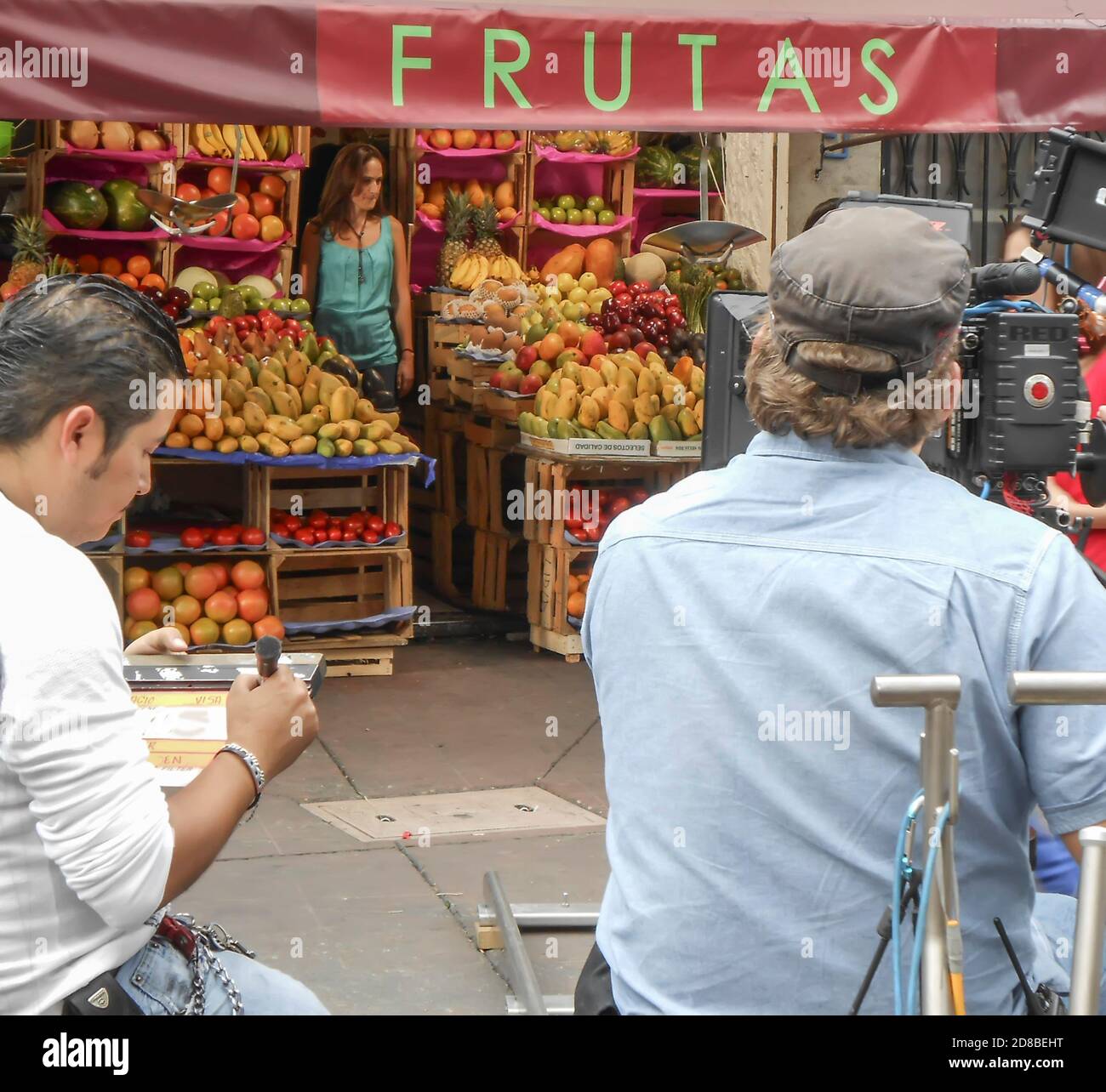 Film set for TV soap opera Spanish-language telenovela Stock Photo