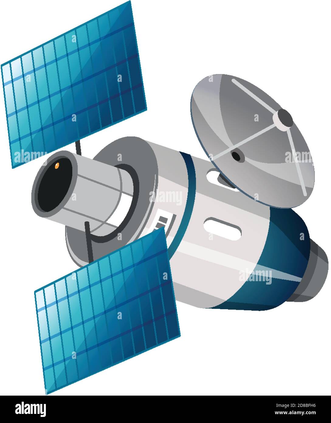 Isolated satellite on white background illustration Stock Vector Image ...