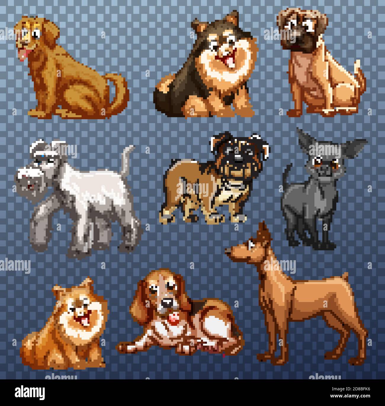 Set of different dogs isolated illustration Stock Vector Image & Art ...