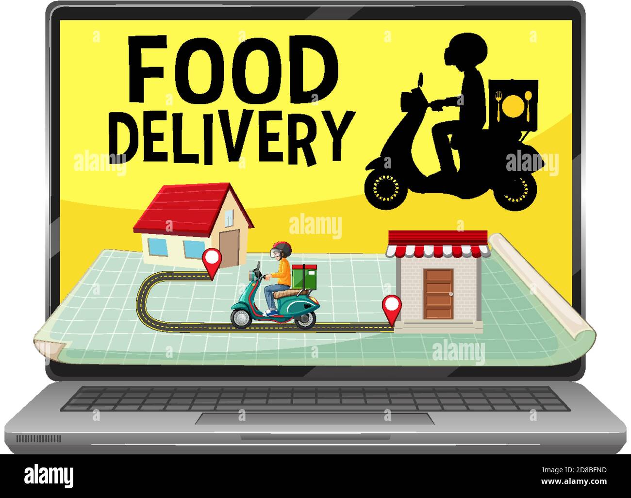 Food delivery application isolated illustration Stock Vector