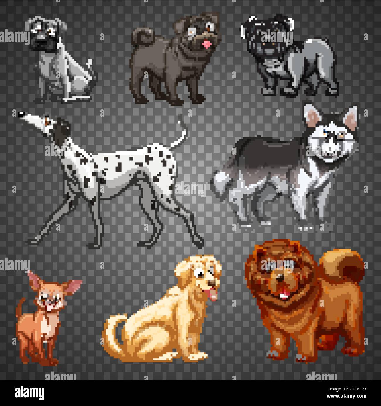 Set of different dogs isolated illustration Stock Vector Image & Art ...