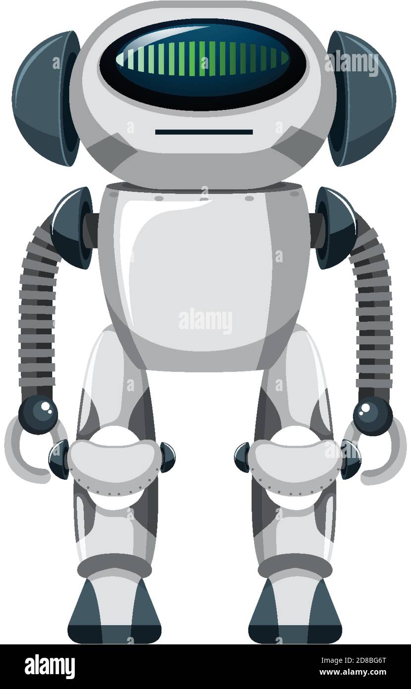 Isolated robot on white background illustration Stock Vector Image ...