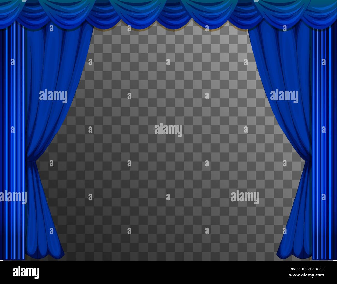 Blue curtains with transparent background illustration Stock Vector Image &  Art - Alamy